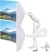 Uchwyt na 2 monitory  17-49" Biały Sprężyna Gazowa