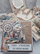 Exploding box urodziny mężczyzna WĘDKARZ prezent urodziny/emerytura