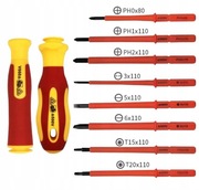 ZESTAW WYMIENNYCH WKRĘTAKÓW ŚRUBOKRĘTÓW IZOLOW KOMPLET DLA ELEKTRYKÓW 500V