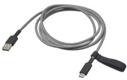 Kabel przewód oplot USB-C 2.0 3A 1,5m 480Mb/s Szybki czarnobiały LILLHULT