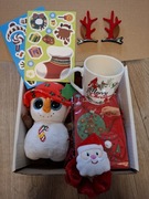 Box prezentowy święta mikołajki kubek maskotka gumka spinki zawieszki