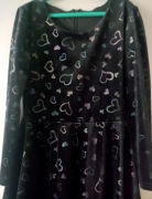 sukienka wizytowa dla dziewczynki aksamit w serduszka 10 lat 140cm