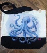 Ręcznie malowana torba lniana „Ośmiornica – Oceaniczna Dusza” | Art deGwo
