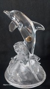 Figurka kryształowa delfin, kryształ francuski 