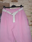 Spodnie  różowe parciany pasek
