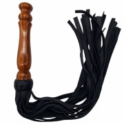 Flogger ze skóry naturalnej - klasyczny w kolorze czarnym - 25 pasków skóry