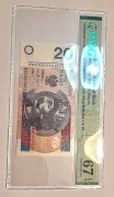 Banknot 20 złotych 2016r. PMG 67 RADAR, niski numer