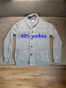 Sweter męski rozpinany, kardigan, 40% wełna Sub, r. M/L.