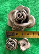 Srebrna zawieszka róża duża srebro 925  + kolczyki srebrne 925 - 24,7g