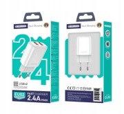 Nowa biała szybka ładowarka sieciowa 2.4A zasilacz 5V 2x USB JELLICO EU02