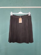 Plisowana spódnica Tchibo, M 40/42, nowa czarna z metką, mini do kolan