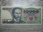 BANKNOT PRL 10000 ZŁOTYCH 1987 ROK SERIA L S. WYSPIAŃSKI UNC