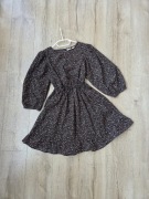 Sukienka w kwiaty levis boho etno rustykalna old money bufki falbanka