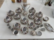 Zestaw kawowy-herbaciany Chodzież Iwona, motyw kwiatowy, 12 osób