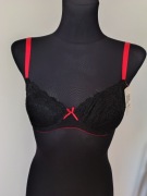 Nowy czarno czerwony koronkowy stanik Diana 75B