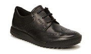 Ecco Junior Street Lace czarne eleganckie półbuty chłopięce 40 jak nowe