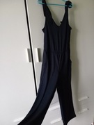 Granatowy kombinezon z dekoltem w kształcie V | Rozmiar L, EU 44/46