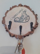 Wieszak na klucze Plaster drewna. Rękodzieło. Żużel 