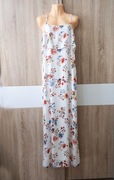 sukienka letnia, rozm. L, długa, przewiewna, kwiaty, maxi, kobieca