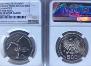 500 ZŁ Próba NIKIEL OLIMPIADA LOS ANGELES 1983 NGC PF68 PIĘKNA