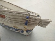 Kosmetyczka, bawełna z printem kwiatowym łączona ze sztruksem