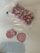 Wosk lak pieczęć stempel różowy pudrowy ślub 