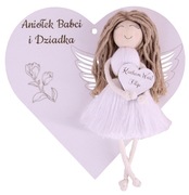 Zawieszka Dzień Babci i Dziadka Anioł Stróż Rękodzieło Makrama Prezent