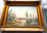 Zygmunt Płaszczewski obraz olejny-pejzaż (ozdobna rama), 62x54 cm