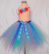 Spódniczka tutu błyszcząca tiul Ariel Arielka Mała Syrenka