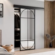 Drzwi przesuwne z lustrem naścienne lustro szklane loftowe przesuwane