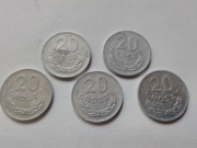 MONETY POLSKIE 5 szt. 20 GROSZY 1978 OB 033