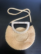 Torebka Hand Made, szydełko, drewniane rączki