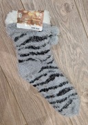 Nowe damskie skarpetki domowe antypoślizgowe – ciepłe, futerko, OEKO-TEX