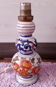 lampa stołowa ceramiczna ręcznie malowana lata 70