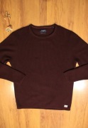 Sweter Jack and Jones r. L kolor wino okrągły dekolt bawełna 