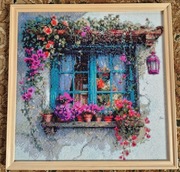 Obraz metodą haftu diamentowego - okiennica (gotowy)