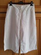 Białe lniane spodnie do łydki MARKS & SPENCER rozmiar 40