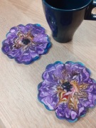 Podkładki pod kubek z żywicy epoksydowej   dwukrotnne.  Zestaw 2 szt.i