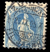 Szwajcaria Mi 67D, 25 Cent, Perf 11.1/2 x 12 1905 Zurich Bahnhof