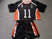 Damski komplet Haikuu Karasuno. Rozmiar S. Czarny.