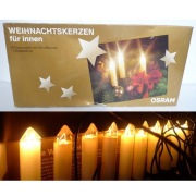 Lampki choinkowe Osram 10szt świeczki retro białe ciepłe 