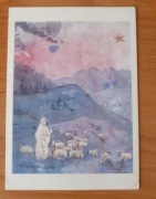 Pasterz i gwiazda. Karta pocztowa Szwajcaria. 