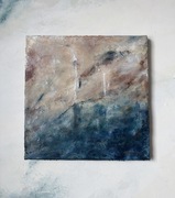 Obraz strukturalny na płótnie 30x30, ręcznie malowany, abstrakcja