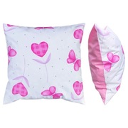 Poszewka 40x40 cm Serca i motyle - Bawełna