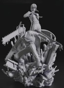 Figurka druk 3D żywica " Makima and Denji - F320 "- 120 mm