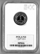 1 zł złoty 2010 grading ECC GCN ms66