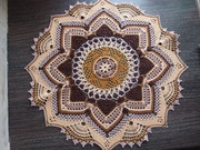 Serweta mandala duża kolorowa na szydełku kordonek