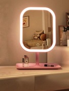 Lusterko do makijażu LED (różowe) 