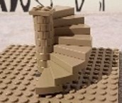 LEGO schody kręcone kolor Piaskowy Ciemny Dark Tan 40243