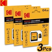 Karta pamięci micro SD 64GB U3 V30 marki Kodak 3 sztuki nowe,oryginalne.